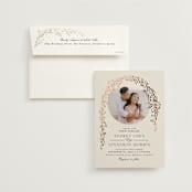 "Trailing Vines" - Wedding Invitations in Almond by Erin L. Wilson - Invitation with Envelope