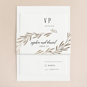 "Gilded Leaves" - Wedding Invitations in Classic White by Kelly Schmidt - Assembled