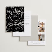 "Bouquet Toss" - Wedding Invitations in Smoke by Robert and Stella - Back of Card Options
