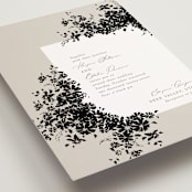 "Bouquet Toss" - Wedding Invitations in Smoke by Robert and Stella - Detail