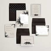 "Bouquet Toss" - Wedding Invitations in Smoke by Robert and Stella - Invitation Suite