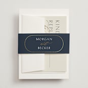 "postcard" - Wedding Invitations in Snow by Kaydi Bishop - Assembled with Belly Band