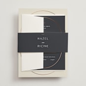 "Walnut" - Wedding Invitations in Linen by Blustery August - Assembled with Belly Band