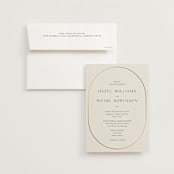 "Walnut" - Wedding Invitations in Linen by Blustery August - Invitation with Envelope