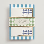 "Knightsbridge" - Wedding Invitations in Sky by Jackie Crawford - Assembled with Belly Band