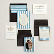 "Knightsbridge" - Wedding Invitations in Sky by Jackie Crawford - Invitation Suite