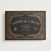 "Geometric Deco" - Wedding Invitations in Midnight by GeekInk Design - Front