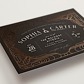 "Geometric Deco" - Wedding Invitations in Midnight by GeekInk Design - Detail