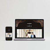 "Geometric Deco" - Wedding Invitations in Midnight by GeekInk Design - FREE Wedding Website