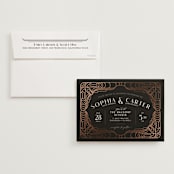 "Geometric Deco" - Wedding Invitations in Midnight by GeekInk Design - Invitation with Envelope