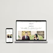 "Monogramed Arch" - Wedding Invitations in Mojito by Susan Moyal - FREE Wedding Website