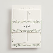 "Monogramed Arch" - Wedding Invitations in Mojito by Susan Moyal - Assembled with Belly Band