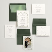 "Monogramed Arch" - Wedding Invitations in Mojito by Susan Moyal - Invitation Suite