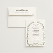 "Monogramed Arch" - Wedding Invitations in Mojito by Susan Moyal - Invitation with Envelope