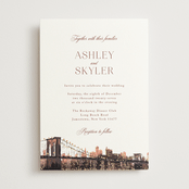 "Brooklyn Bridge" - Wedding Invitations in Chiffon by Cass Loh - Front