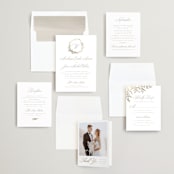 "Romantic Wreath" - Wedding Invitations in Chantilly by Wildfield Paper Co - Invitation Suite