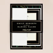 "Emerald Leaves" - Wedding Invitations in Midnight by Susan Moyal - Assembled