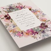 "Fleur" - Wedding Invitations in Blush by Lori Wemple - Detail