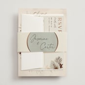 "Jasmine" - Wedding Invitations in Dusk by Susan Moyal - Assembled with Belly Band