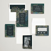 "By the Creek" - Wedding Invitations in Emerald by Becky Nimoy - Invitation Suite