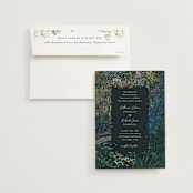 "By the Creek" - Wedding Invitations in Emerald by Becky Nimoy - Invitation with Envelope
