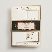 "Enchanting" - Wedding Invitations in Burgundy by Susan Moyal - Assembled with Belly Band