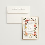 "Enchanting" - Wedding Invitations in Burgundy by Susan Moyal - Invitation with Envelope