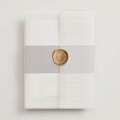 "gathering" - Wedding Invitations in Smoke by Olivia Raufman - Assembled with Vellum Wrap and Wax Seal