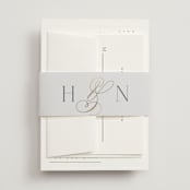 "Fantasia" - Wedding Invitations in Sugar by Jessica Williams - Assembled with Belly Band