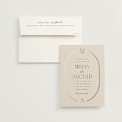 "Misha" - Wedding Invitations in Latte by Kristie Kern - Invitation with Envelope