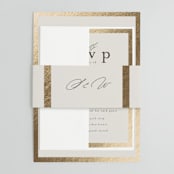 "Surround" - Wedding Invitations in Sand by Nicole Walsh - Assembled with Belly Band