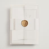 "Surround" - Wedding Invitations in Sand by Nicole Walsh - Assembled with Vellum Wrap and Wax Seal