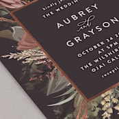 "Sunset Florals" - Wedding Invitations in Copper by Susan Moyal - Close-Up