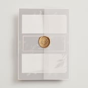 "Sunset Florals" - Wedding Invitations in Copper by Susan Moyal - Vellum Wrap with Wax Seal