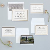 "Bold Classic" - Wedding Invitations in Golden by Jessica Williams - Invitation Suite