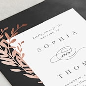 "Lux branch" - Wedding Invitations in Pepper by Stacey Meacham - Close-Up