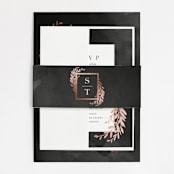 "Lux branch" - Wedding Invitations in Pepper by Stacey Meacham - Assembled