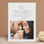 "laurel monogram" - Wedding Invitations in Cotton by Stacey Meacham - Front