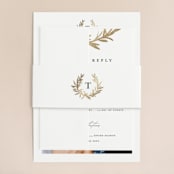 "laurel monogram" - Wedding Invitations in Cotton by Stacey Meacham - Assembled