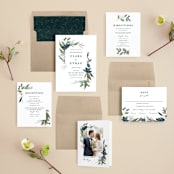 "Soft Greenery" - Wedding Invitations in Twilight by Susan Moyal - Invitation Suite