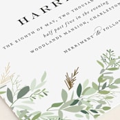 "Trailing Vine" - Wedding Invitations in Greenery by Jennifer Postorino - Close-Up