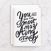 "Amazing" - Single Greeting Cards in Navy by Lori Wemple - Front
