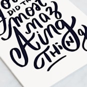 "Amazing" - Single Greeting Cards in Navy by Lori Wemple - Close-Up