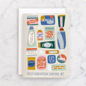 "Essentials" - Single Greeting Cards in Cream by Nadia Hassan - Front