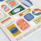 "Essentials" - Single Greeting Cards in Cream by Nadia Hassan - Close-Up