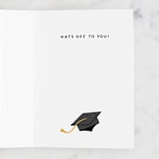 "Hats Off To You" - Single Greeting Cards in Cobalt by Rebecca Smith - Interior