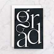 "Chic Letters" - Single Greeting Cards in Smoke by Jessica Williams - Front