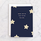 "Good Job" - Single Greeting Cards in Navy by Pixel and Hank - Front
