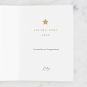 "Good Job" - Single Greeting Cards in Navy by Pixel and Hank - Customizable Interior Example