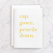 "Pencils Down" - Single Greeting Cards in Highlighter by Alexandra Cohn - Front
